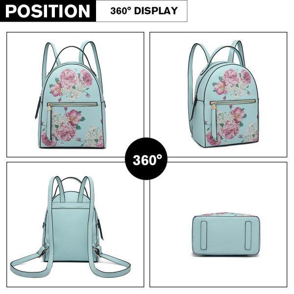 LG1866F-MISS LULU STYLISH LADIES RUCKSACK LEATHER PRINTED BACKPACK BLUE LG1866F-MISS LULU STYLISH LADIES RUCKSACK LEATHER PRINTED BACKPACK BLUE
